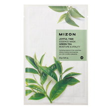 Carica l'immagine nel visualizzatore di Gallery, Mizon Joyful Time Essence Green Tea, Maschera idratante e rivitalizzante a base di tè verde che trattiene l'umidità per un'idratazione duratura.