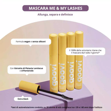 Carica l'immagine nel visualizzatore di Gallery, GOOVI Mascara me & my lashes - Mascara che allunga, separa e definisce le ciglia senza creare grumi e sbavature, per un look adatto ad ogni momento della giornata.