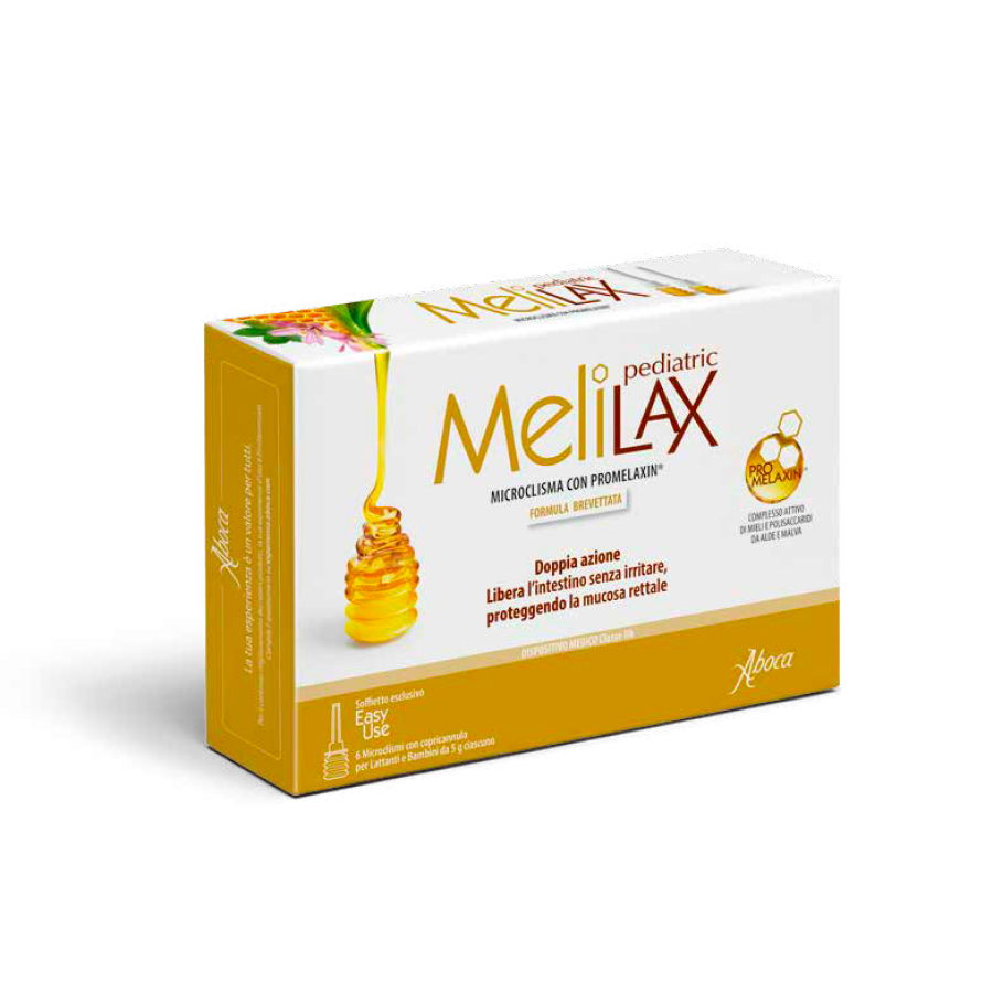 MELILAX PEDIATRIC - 6 Microclismi monouso con copricannula da 5g ciascuno