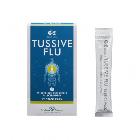 GSE Tussive Flu in stick pack, 12 stick pack monodose da 10 ml